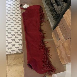 Brand new with tag, hobby horse ultrasuede chaps. Merlot color. Large